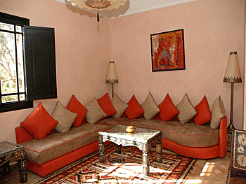 Traditional Living Room on Modern Riad  Sleeps 8  Air Conditioned  One Of 9 Villas Set In Four